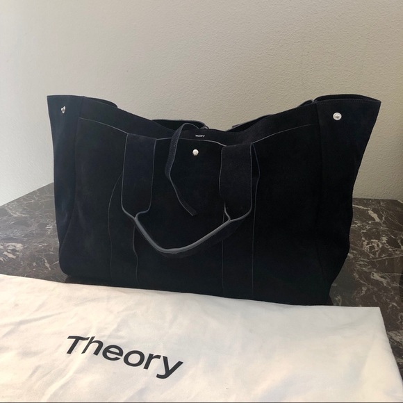 {Theory} Navy Blue Suede Signature Tote - Picture 4 of 7